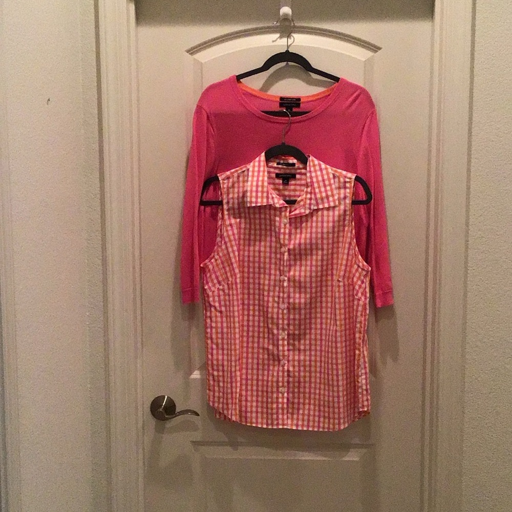 S/2 Lands’ End sweater and sleeveless top bundle